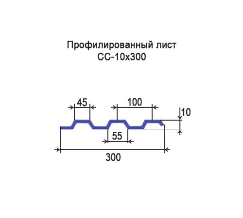 Профнастил СС10 оцинкованный с нестандартной шириной 0,3 м толщина 0,7 Профнастил СС10 оцинкованный с нестандартной шириной 0,3 м толщина 0,7