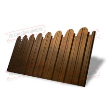 Профнастил фигурный С10 - 0,45 Окрас - Б, PT Premium с пленкойl Golden Wood.