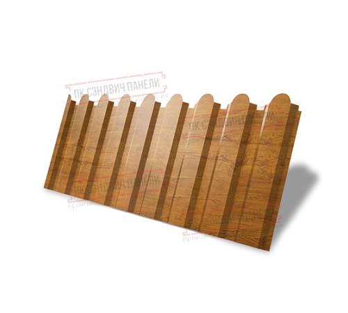 Профнастил фигурный С20 - 0,45 Окрас - А, Print Elite Golden Wood. Профнастил фигурный С20 - 0,45 Окрас - А, Print Elite Golden Wood.