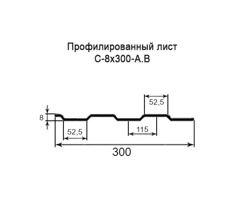 Профнастил С8 оцинкованный с нестандартной шириной 0,3 м толщина 0,7 Профнастил С8 оцинкованный с нестандартной шириной 0,3 м толщина 0,7