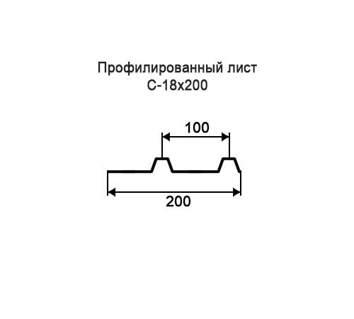 Профнастил С18 оцинкованный с нестандартной шириной 0,2 м толщина 0,5
