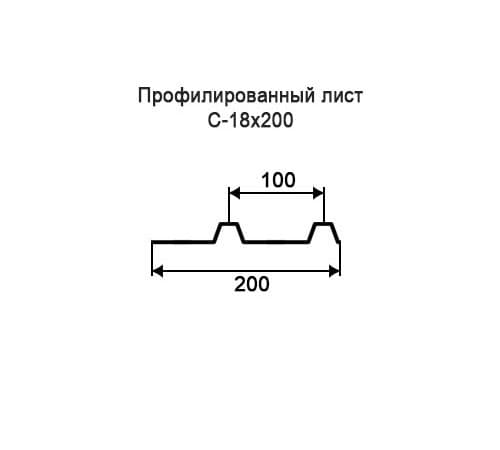 Профнастил С18 окрашенный с нестандартной шириной 0,2 м толщина 0,35