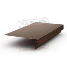 Планка карнизного свеса сложная 185х50х2000 ECOSTEEL-МореныйДуб-0.5