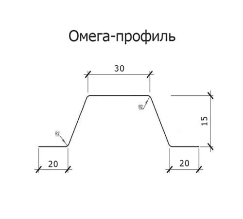 Омега профиль Гнутый 15-1.5 Оцинкованный Омега профиль Гнутый 15-1.5 Оцинкованный