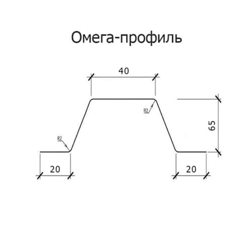 Омега профиль Гнутый 65-2.0 Оцинкованный Омега профиль Гнутый 65-2.0 Оцинкованный