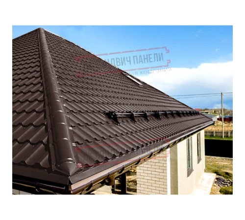 Планка конька круглого R110х2000 ПЛ-8017-0.5 Планка конька круглого R110х2000 ПЛ-8017-0.5