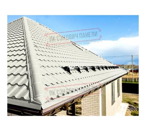 Планка конька круглого R110х2000 ПЭ-9003-0.5 Планка конька круглого R110х2000 ПЭ-9003-0.5
