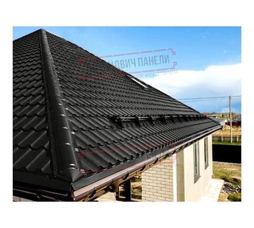 Планка конька круглого R110х2000 Viking E-9005-0.5 Планка конька круглого R110х2000 Viking E-9005-0.5