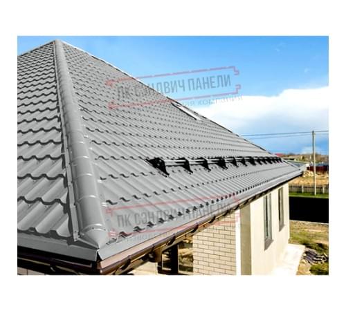 Планка конька круглого R110х2000 ПРМ-9006-0.5 Планка конька круглого R110х2000 ПРМ-9006-0.5