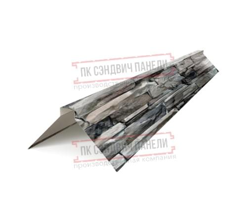 Планка конька плоского 190х190х2000 ECOSTEEL-БелыйКамень-0.5 Планка конька плоского 190х190х2000 ECOSTEEL-БелыйКамень-0.5