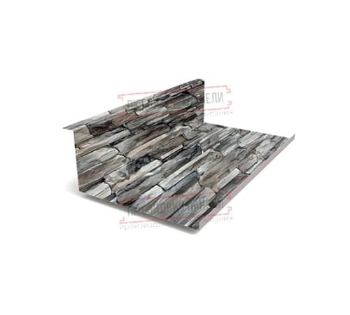 Планка примыкания нижняя 250х122х2000 ECOSTEEL-БелыйКамень-0.5 Планка примыкания нижняя 250х122х2000 ECOSTEEL-БелыйКамень-0.5