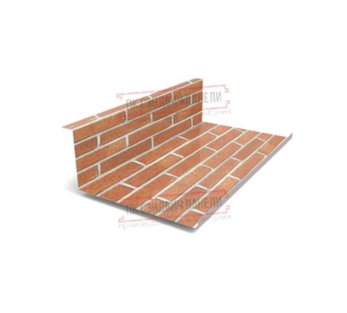 Планка примыкания нижняя 250х122х2000 ECOSTEEL-Кирпич-0.5 Планка примыкания нижняя 250х122х2000 ECOSTEEL-Кирпич-0.5