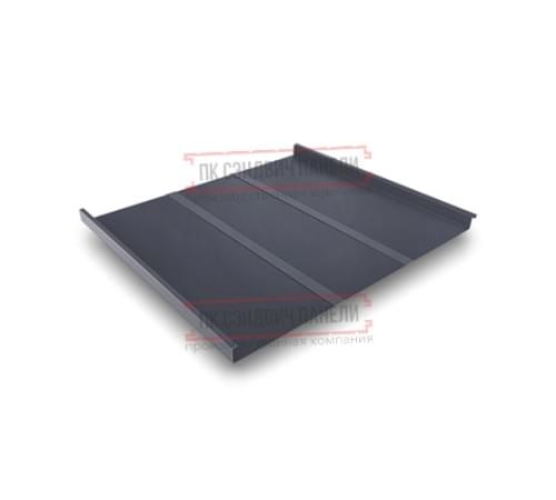 Фальц двойной стоячий Line 0,5 Satin Мatt RAL7024 мокрый асфальт с пленкой на замках