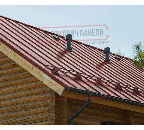 Фальц двойной стоячий Line 0,5 Velur RAL3009 оксидно-красный с пленкой на замках