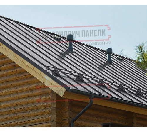 Фальц двойной стоячий Line 0,45 Drap RAL7024 мокрый асфальт с пленкой на замках Фальц двойной стоячий Line 0,45 Drap RAL7024 мокрый асфальт с пленкой на замках