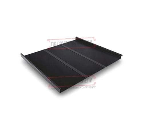 Фальц двойной стоячий Line 0,5 Rooftop Matte RAL9005 черный с пленкой на замках Фальц двойной стоячий Line 0,5 Rooftop Matte RAL9005 черный с пленкой на замках