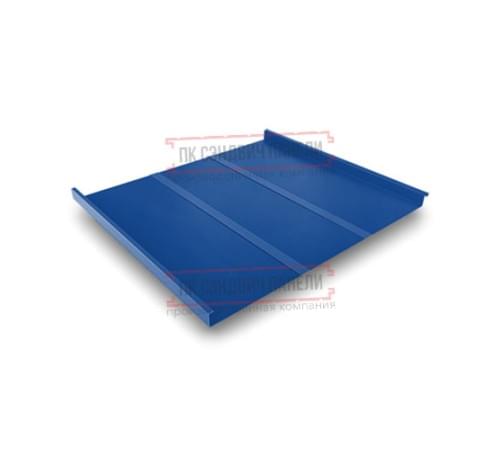 Фальц двойной стоячий Line 0,5 Satin RAL5005 сигнальный синий с пленкой на замках Фальц двойной стоячий Line 0,5 Satin RAL5005 сигнальный синий с пленкой на замках