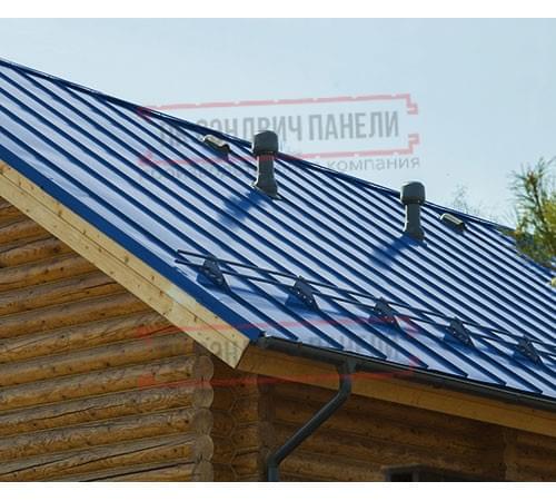 Фальц двойной стоячий Line 0,5 Satin RAL5005 сигнальный синий с пленкой на замках Фальц двойной стоячий Line 0,5 Satin RAL5005 сигнальный синий с пленкой на замках