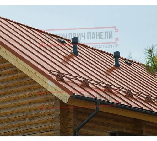 Фальц двойной стоячий Line 0,45 Drap RAL8004 терракота с пленкой на замках Фальц двойной стоячий Line 0,45 Drap RAL8004 терракота с пленкой на замках