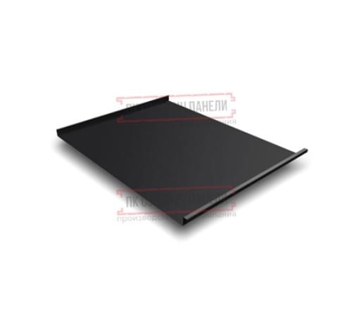 Фальц двойной стоячий 0,5 Satin Мatt RAL9005 черный с пленкой на замках Фальц двойной стоячий 0,5 Satin Мatt RAL9005 черный с пленкой на замках