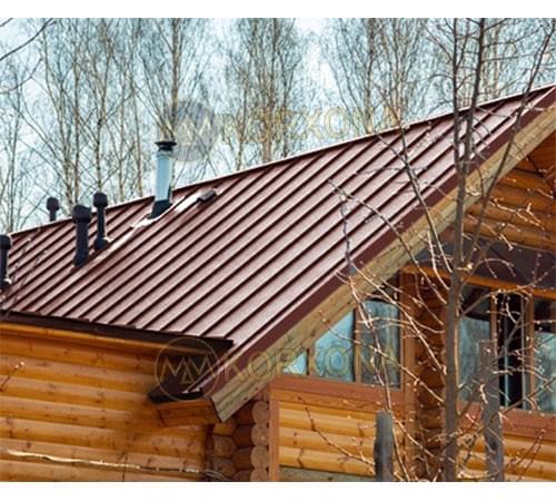 Кликфальц Line 0,45 Полиэстер RAL3009 оксидно-красный с пленкой на замках Кликфальц Line 0,45 Полиэстер RAL3009 оксидно-красный с пленкой на замках