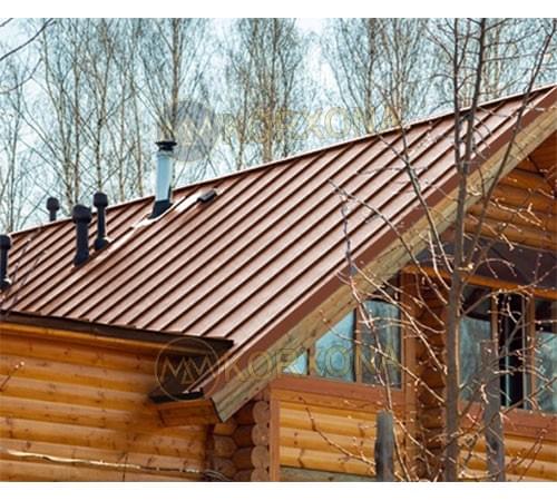 Кликфальц Line 0,5 Velur RAL8004 терракота с пленкой на замках