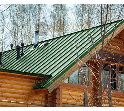 Кликфальц Line 0,45 Полиэстер RAL6002 лиственно-зеленый с пленкой на замках Кликфальц Line 0,45 Полиэстер RAL6002 лиственно-зеленый с пленкой на замках