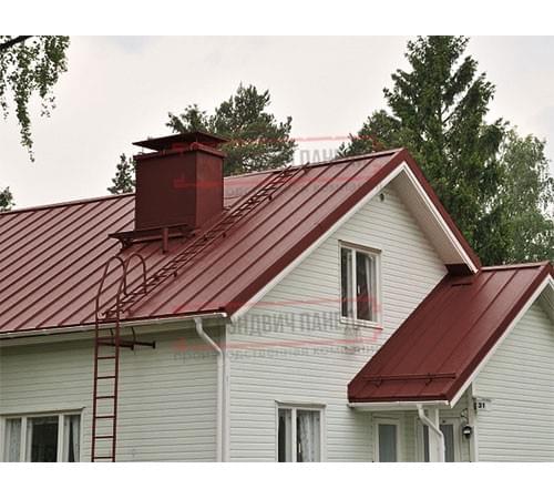 Кликфальц 0,5 Satin RAL3009 оксидно-красный с пленкой на замках Кликфальц 0,5 Satin RAL3009 оксидно-красный с пленкой на замках