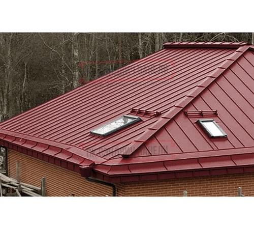 Кликфальц Pro 0,5 Rooftop Matte RAL3011 коричнево-красный с пленкой на замках Кликфальц Pro 0,5 Rooftop Matte RAL3011 коричнево-красный с пленкой на замках