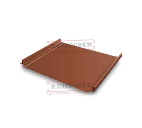Кликфальц Pro 0,5 Satin RAL8004 терракота с пленкой на замках Кликфальц Pro 0,5 Satin RAL8004 терракота с пленкой на замках