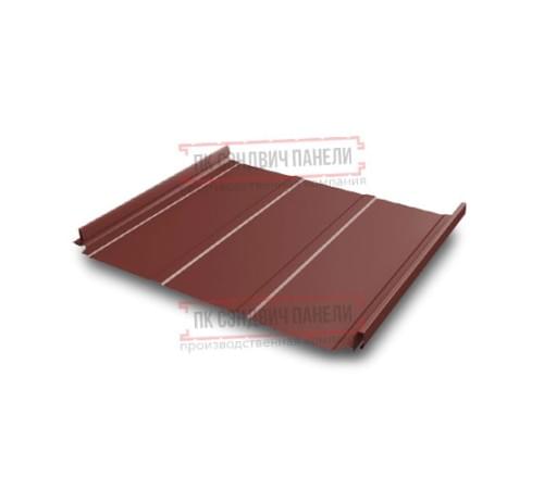 Кликфальц Pro Line 0,5 Velur20 RAL3009 оксидно-красный с пленкой на замках Кликфальц Pro Line 0,5 Velur20 RAL3009 оксидно-красный с пленкой на замках