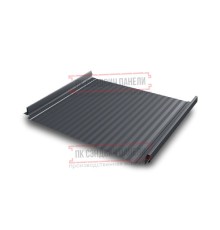 Кликфальц Pro Gofr 0,5 Satin RAL7024 мокрый асфальт с пленкой на замках