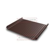 Кликфальц Pro Gofr 0,5 Satin RAL8017 шоколад с пленкой на замках