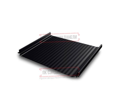 Кликфальц Pro Gofr 0,5 Satin RAL9005 черный с пленкой на замках Кликфальц Pro Gofr 0,5 Satin RAL9005 черный с пленкой на замках