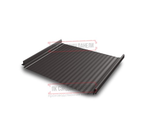 Кликфальц Pro Gofr 0,5 GreenCoat PuRALBT RR32 темно-коричневый (RAL8019 серо-коричневый) с пленкой на замках Кликфальц Pro Gofr 0,5 GreenCoat PuRALBT RR32 темно-коричневый (RAL8019 серо-коричневый) с пленкой на замках