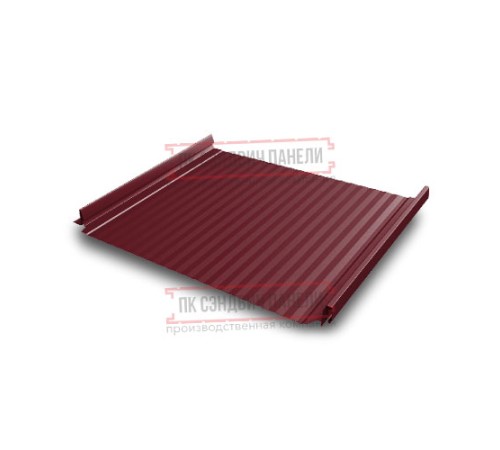 Кликфальц Pro Gofr 0,5 Satin RAL3005 красное вино с пленкой на замках Кликфальц Pro Gofr 0,5 Satin RAL3005 красное вино с пленкой на замках