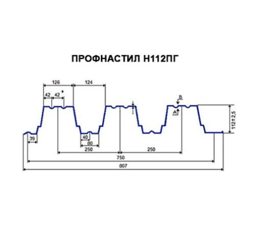 Продольно гнутый профнастил для укрытий конвейеров Н112ПГ-807, 0,7, нержавеющий
