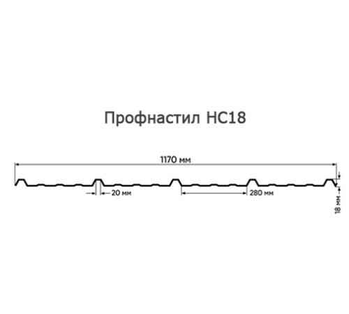 Продольно гнутый профнастил для укрытий конвейеров НС18ПГ-1170, 0,9, нержавеющий Продольно гнутый профнастил для укрытий конвейеров НС18ПГ-1170, 0,9, нержавеющий