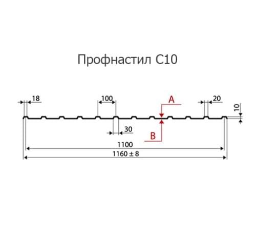 Продольно гнутый профнастил для укрытий конвейеров С10ПГ-1160, 0,6, в полимерном покрытии Продольно гнутый профнастил для укрытий конвейеров С10ПГ-1160, 0,6, в полимерном покрытии
