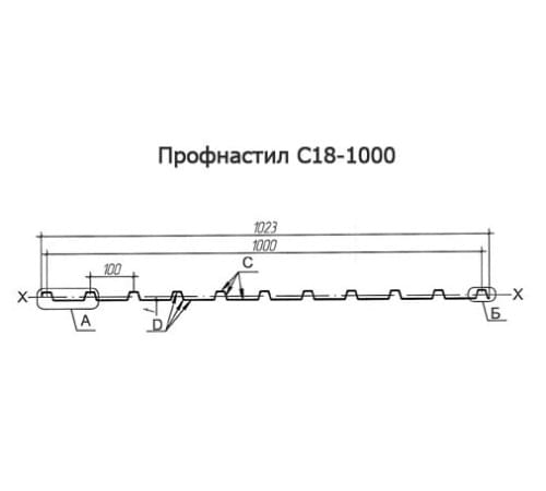 Продольно гнутый профнастил для укрытий конвейеров С18ПГ-1023, 0,6, нержавеющий Продольно гнутый профнастил для укрытий конвейеров С18ПГ-1023, 0,6, нержавеющий