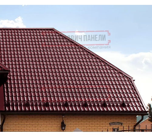 Металлочерепица Классик RAL3005 Quarzit lite-0,5