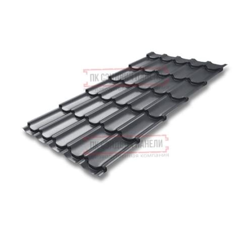 Металлочерепица Квинта плюс RAL7024 Drap-0.45
