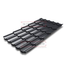 Металлочерепица Квинта плюс 3D RAL7024 Atlas-0,5