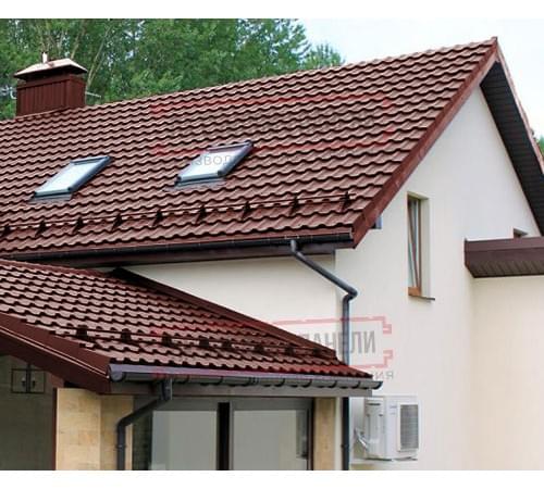 Металлочерепица Квинта плюс 3D RAL3009 Satin-0,5 Металлочерепица Квинта плюс 3D RAL3009 Satin-0,5