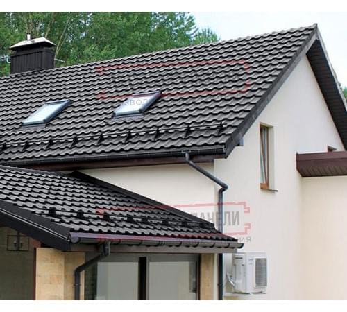 Металлочерепица Квинта плюс 3D RAL7024 Satin-0,5 Металлочерепица Квинта плюс 3D RAL7024 Satin-0,5