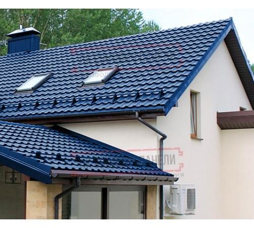 Металлочерепица Квинта плюс 3D RAL5005 Satin-0,5 Металлочерепица Квинта плюс 3D RAL5005 Satin-0,5