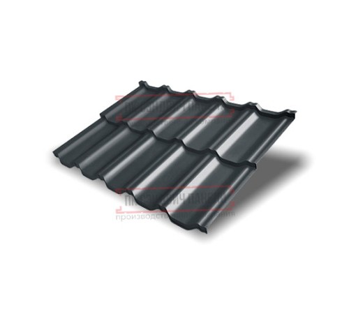 Металлочерепица модульная Квинта Uno 3D RAL7016 Rooftop Matte-0,5 Металлочерепица модульная Квинта Uno 3D RAL7016 Rooftop Matte-0,5