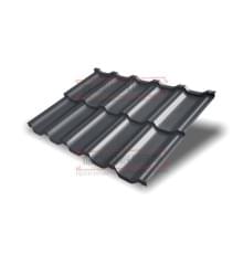 Металлочерепица модульная Квинта Uno 3D RAL7024 Quarzit lite-0,5