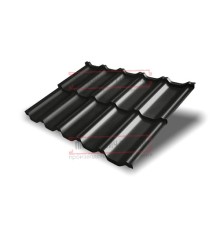 Металлочерепица модульная Квинта Uno 3D RAL9005 Drap-0,45