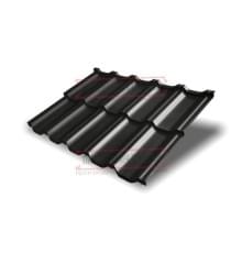 Металлочерепица модульная Квинта Uno 3D RAL9005 Satin Мatt-0,5